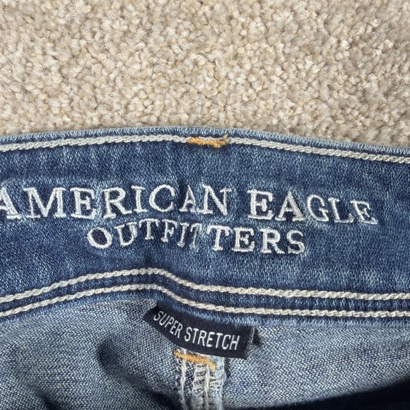 American Eagle Womens Kick Boot Blue Jeans 10 Long (FITS 31 X 33) Stretch Denim - Picture 5 of 12